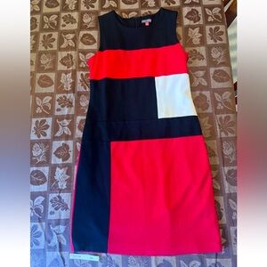 Vince Camuto Colorblock Midi Dress - Black, Red, White